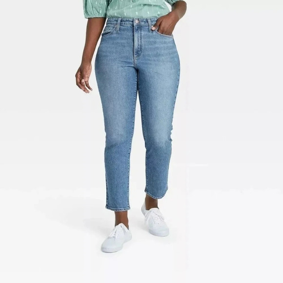 Universal Thread High-Rise Slim Straight Jeans, Color Light Blue Size 16/33S - Picture 1 of 13